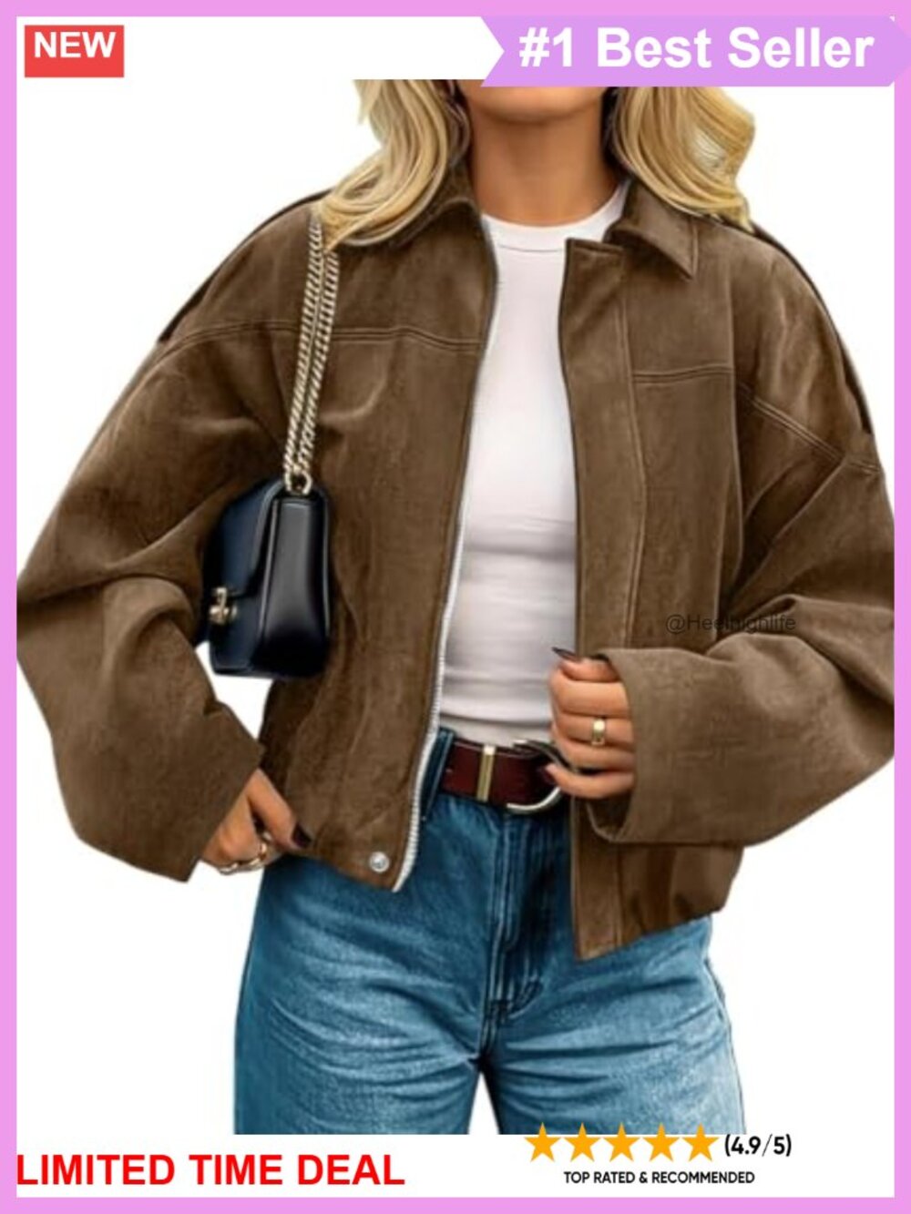 Faux Suede Cropped Jacket Open Front Casual Fall Coat
